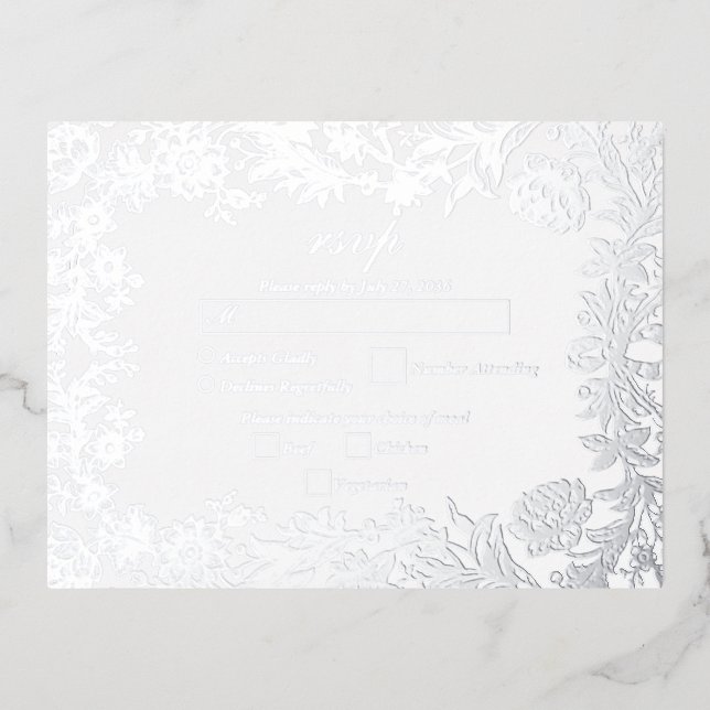 RSVP FOLIE EINLADUNGSPOSTKARTE (Vorderseite)