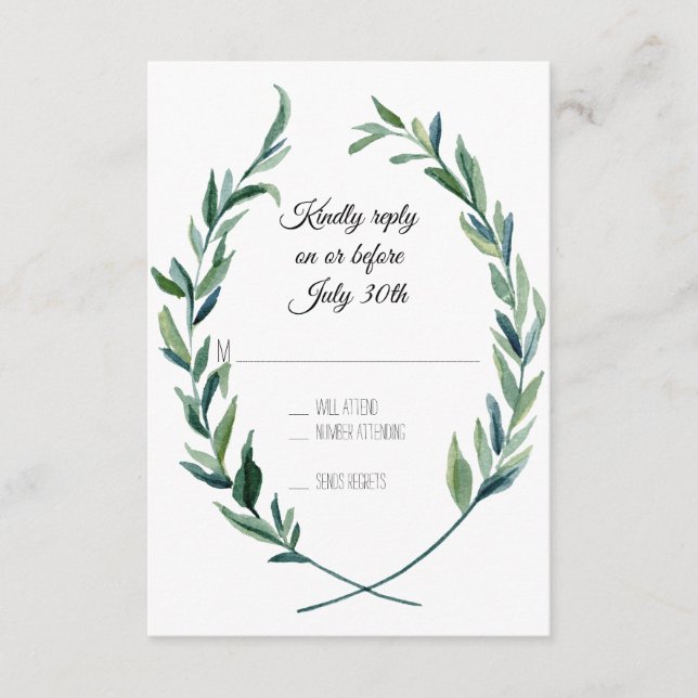 RSVP Forest Green Laurel Wreath Olive Leaf Branche (Devant)
