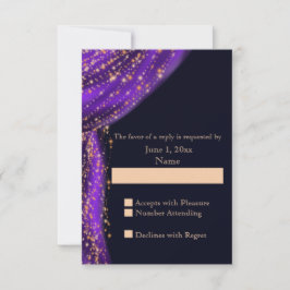 RSVP für arabische Nächte Lila & Gold Wedding Karte