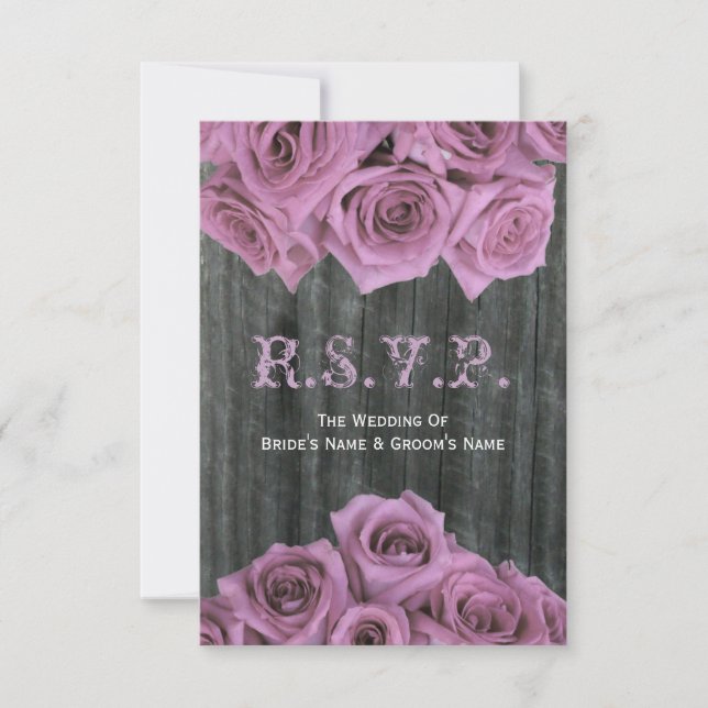 RSVP für Barnwood und Roses Wedding (Vorderseite)