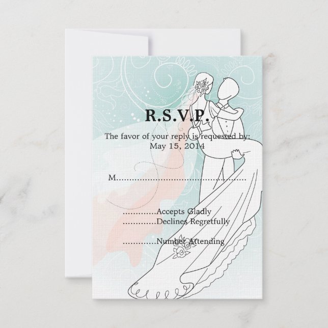 RSVP für Braut und Groom Wedding (Vorderseite)