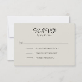 RSVP für creme und braun Karte