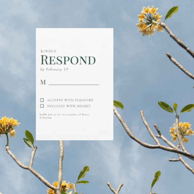 RSVP für einfache grüne und weiße Hochzeit (Von Creator hochgeladen)