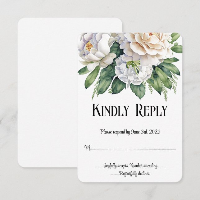 RSVP für elegante Rosen und Peonies (Vorne/Hinten)