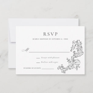 RSVP für elegante Vintage Zierarbeiten Einladung