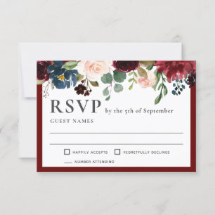 RSVP für Hochzeiten in Burgund und der Marine Karte
