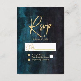 RSVP für Hochzeiten in Navy Blue & Aquamarin Water