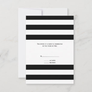 RSVP für Hochzeiten mit schwarzem und weißem Strei Karte
