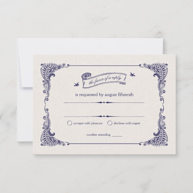 RSVP für Hochzeiten von Schiffen der Marine und vo (Vorderseite)