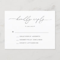 RSVP für klassische Hochzeiten in Schwarz und Weiß