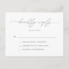 RSVP für klassische Hochzeiten in Schwarz und Weiß Postkarte