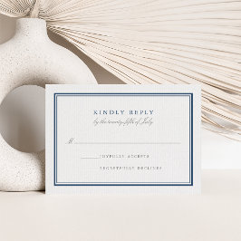 RSVP für klassische Marine und White Wedding Karte