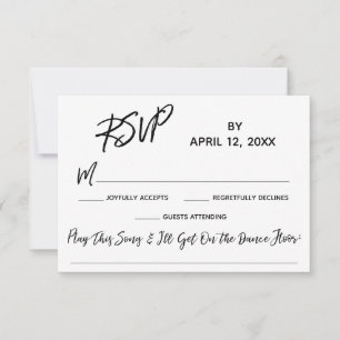 RSVP für lässige Handschriftenhochzeit mit Song-An Karte