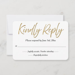 RSVP für Minimalistische Kalligrafie-Hochzeit mit  Karte