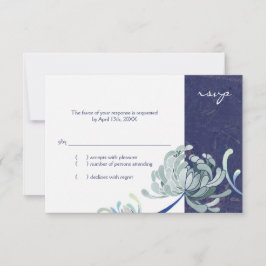 RSVP für Navy Blue und White Wedding Karte