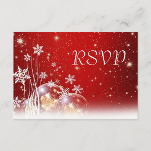 RSVP für Red and White Christmas Karte