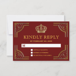 RSVP für Verzierte Crown Wedding Karte