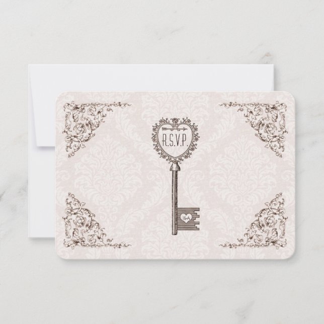 RSVP für Vintage Liebe Karte (Vorderseite)