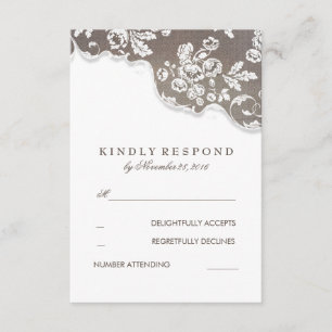RSVP für Vintage Rustikale Hochzeit Karte