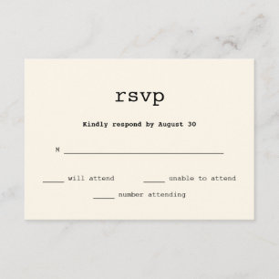 RSVP für Vintage Schreibmaschinenverheiratung Karte
