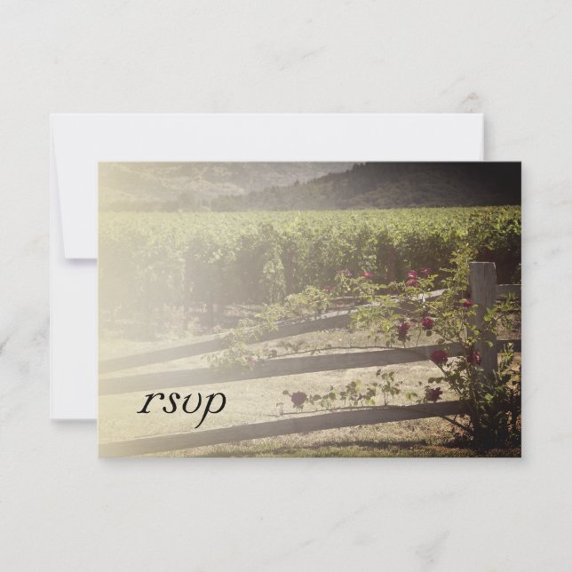 RSVP für Weinberge und Rose Karte (Vorderseite)