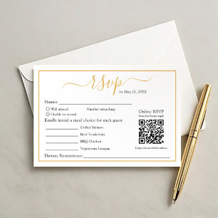 RSVP Gold Border et QR Code minimaliste moderne