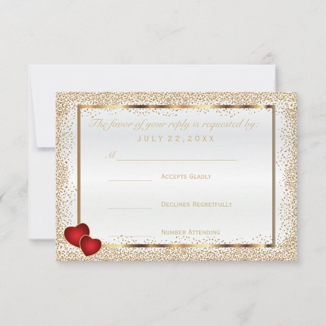 RSVP Gold Confetti et White Satin (Devant)