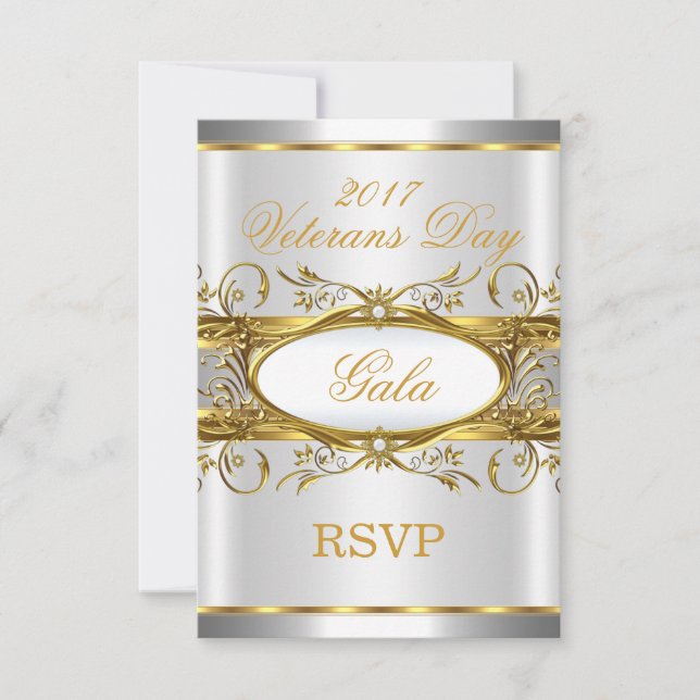 RSVP Gold Silver White et Gold Plaque Party (Devant)
