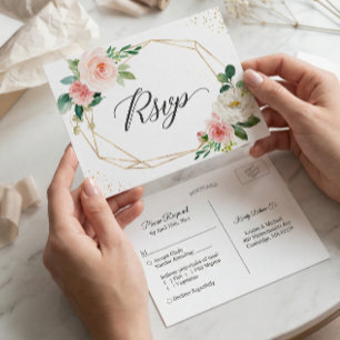 RSVP (Goldener Glitzer) Einladungspostkarte