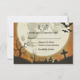 RSVP Halloween mariage en orange avec lune