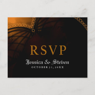 RSVP Halloween Mariage gothique MENU PostCard