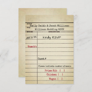 RSVP-Hochzeit der Bibliothek Einladung