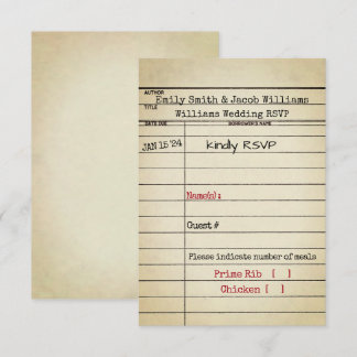 RSVP-Hochzeit der Bibliothek Einladung