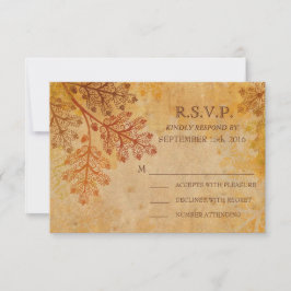 RSVP-Hochzeit im Herbst für Blätter mit übersetzte RSVP Karte