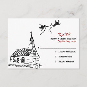 RSVP-Hochzeit in Schwarz-Weiß RSVP Karte