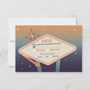 RSVP Hochzeit Las Vegas Casino Antwortkarten Karte