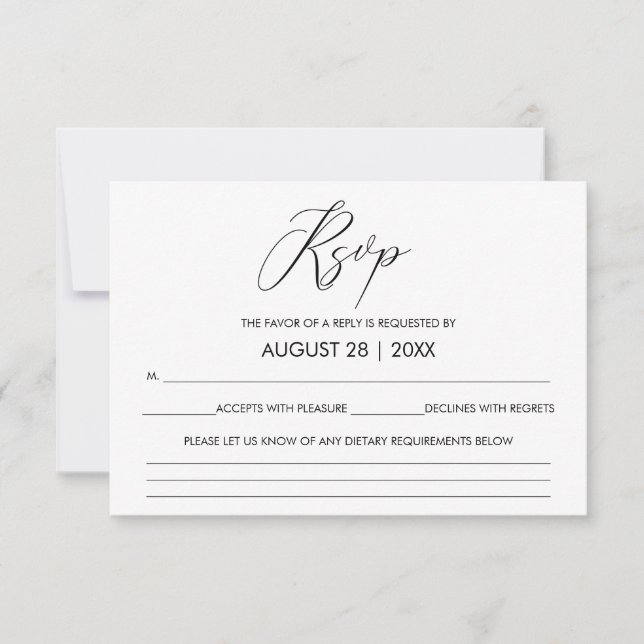 RSVP-Hochzeit mit handgeschriebenem Script RSVP Karte (Vorderseite)