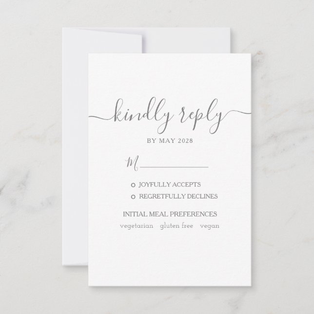 RSVP Hochzeit mit Wahlmöglichkeit Karte (Vorderseite)