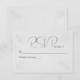 RSVP-Hochzeit Tropischer Palmwedel mit geprägtem R RSVP Karte