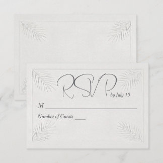 RSVP-Hochzeit Tropischer Palmwedel mit geprägtem R RSVP Karte