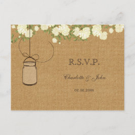 RSVP-Hochzeit von Elfenbein-Rose Einladungspostkarte