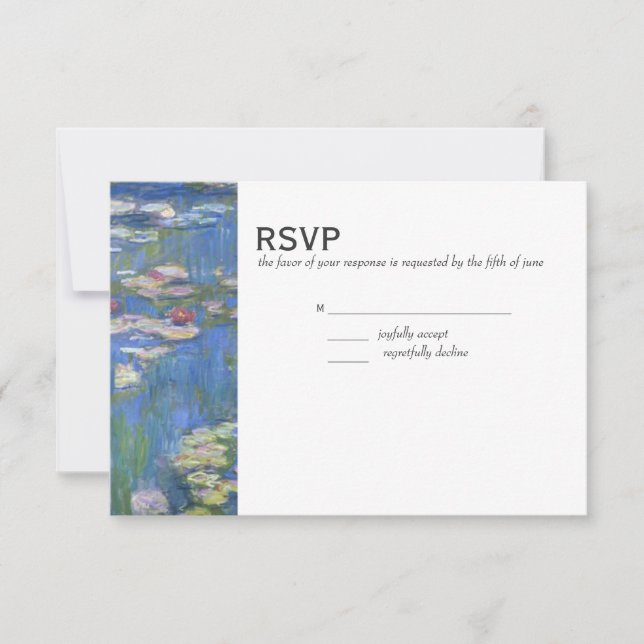 RSVP Hochzeiten // Monet-Wasserlilien Karte (Vorderseite)