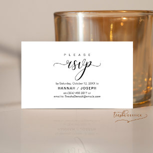 RSVP Hochzeiten per Telefon oder E-Mail Begleitkarte