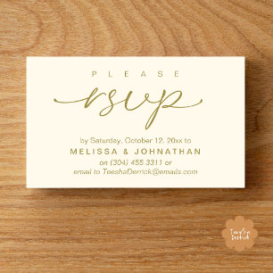 RSVP Hochzeiten per Telefon oder E-Mail Begleitkarte