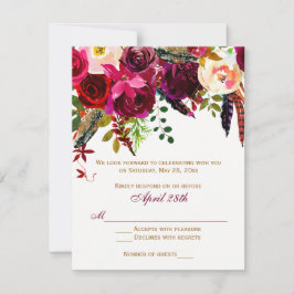RSVP-Hochzeitkarte 2 (MAHLZEITEN) - Blumenkohl, Fe Einladung