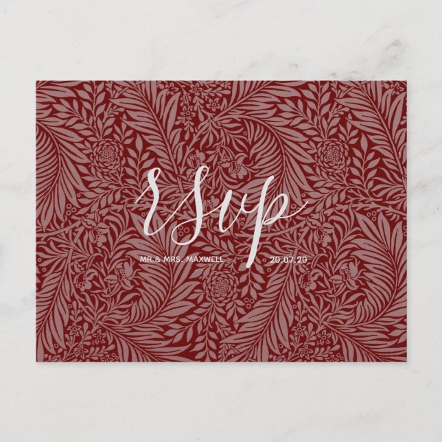 Rsvp-Hochzeitkarte | Autumn Vibes Script Einladungspostkarte (Vorderseite)