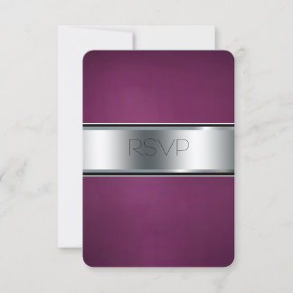 RSVP-Hochzeitkarte, elegantes Burgund und Silber RSVP Karte