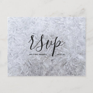 Rsvp-Hochzeitkarte   Holztexturschrift Postcard Einladungspostkarte