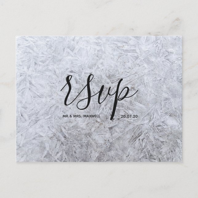 Rsvp-Hochzeitkarte | Holztexturschrift Postcard Einladungspostkarte (Vorderseite)