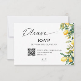 RSVP-Hochzeitkarte mit QR-Code - Zitronen, Italien RSVP Karte